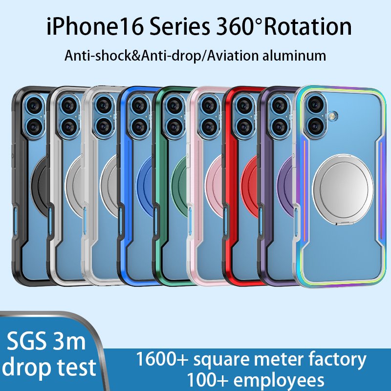 New aluminum alloy anti-fall call phone case magnetic bracket mobile phone case suitable for iphone 16 pro max phone case 15 14