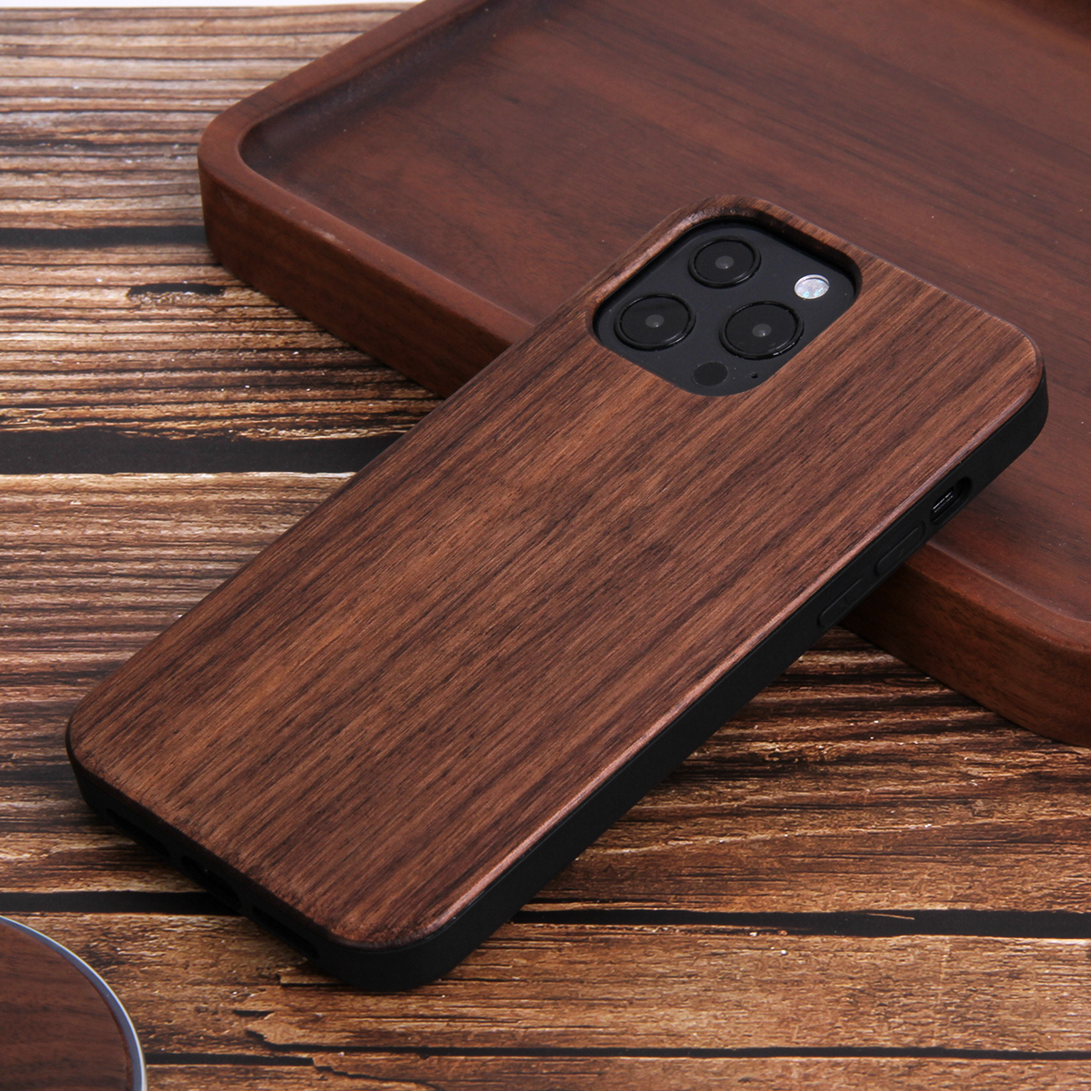 Customize Engraved Wood Phone Case for iPhone 15 Pro Max Mobile Phone Case for iPhone 14