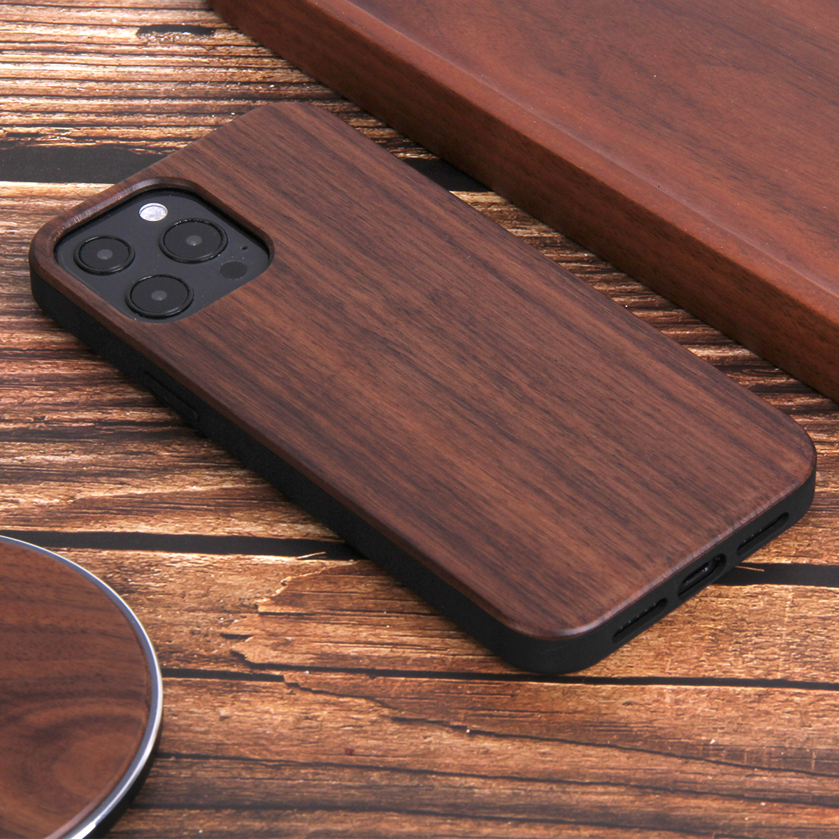 Customize Engraved Wood Phone Case for iPhone 15 Pro Max Mobile Phone Case for iPhone 14