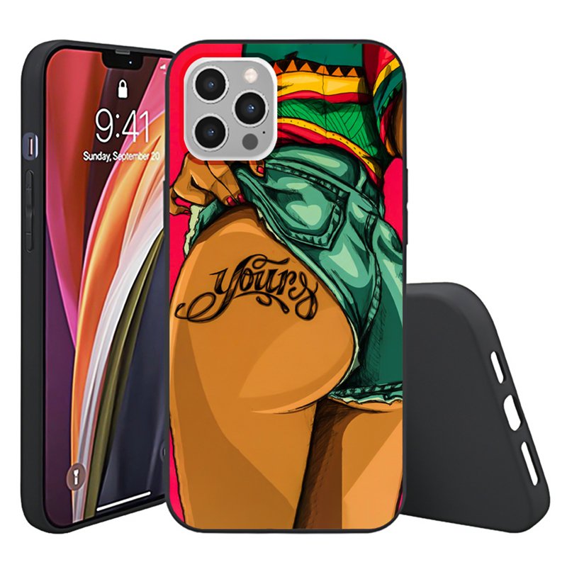 Melanin sexy girl women black TPU Phone Case For iPhone 14 pro max