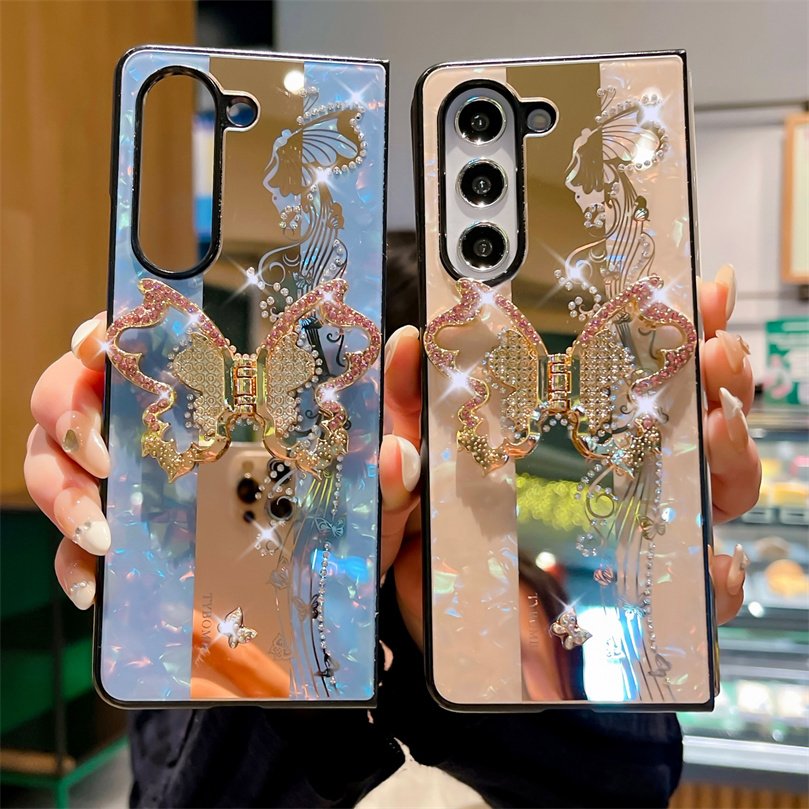 For Samsung Z fold 6 New Design Bling Cute Diamond Butterfly Cell Phone Mobile Phone Case For Samsung Z fold 3 4 5