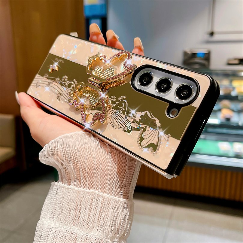 For Samsung Z fold 6 New Design Bling Cute Diamond Butterfly Cell Phone Mobile Phone Case For Samsung Z fold 3 4 5