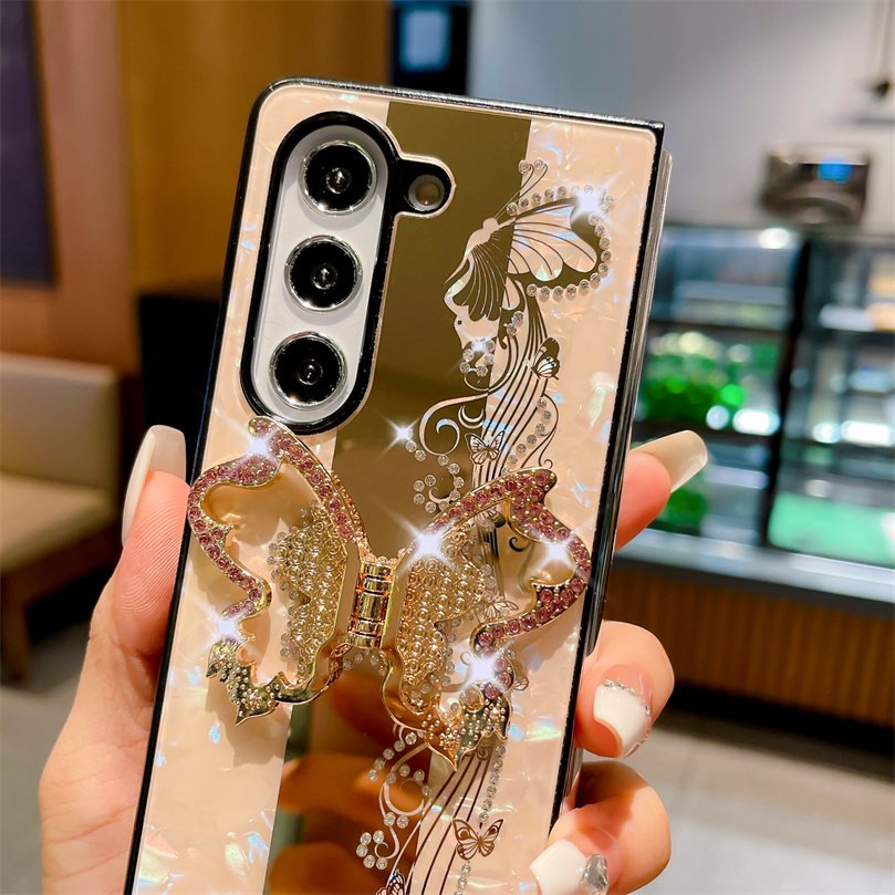 For Samsung Z fold 6 New Design Bling Cute Diamond Butterfly Cell Phone Mobile Phone Case For Samsung Z fold 3 4 5