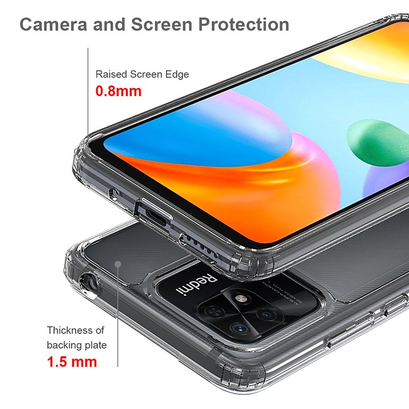 Mi10A 9C 10C Scratch Resistant Acrylic 1.5mm Transparent Mobile Phone Case for RedMi 10C 4G