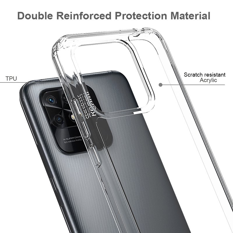 Mi10A 9C 10C Scratch Resistant Acrylic 1.5mm Transparent Mobile Phone Case for RedMi 10C 4G