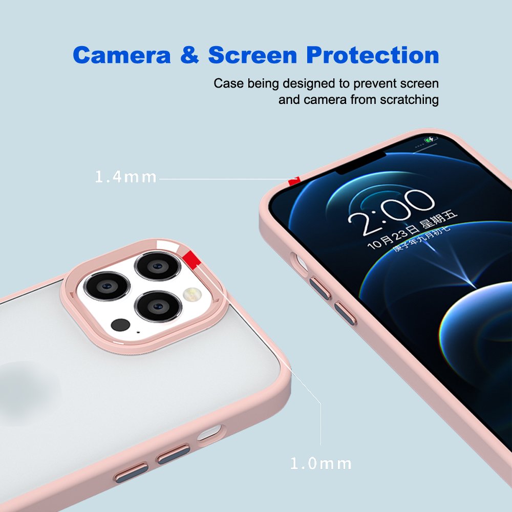 Wholesale High Quality Anti-fingerprint Shockproof TPU Crystal Clear PC 2MM 2 IN 1 Mobile Phone Case For Iphone 13 14 pro max