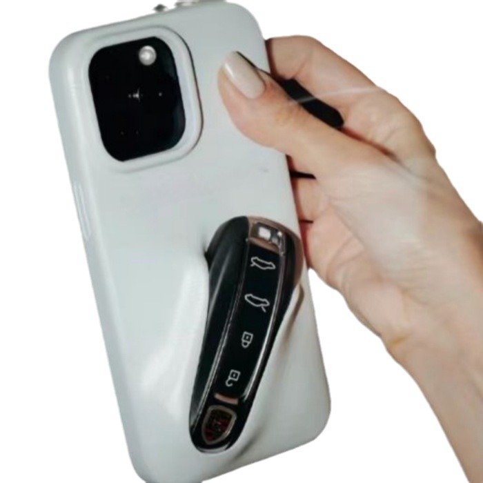 New Design Insertable Car Key Phone Case for iPhone 15 pro max Solid Color Liquid Silicone Minimal Key Cover Phone Accessories