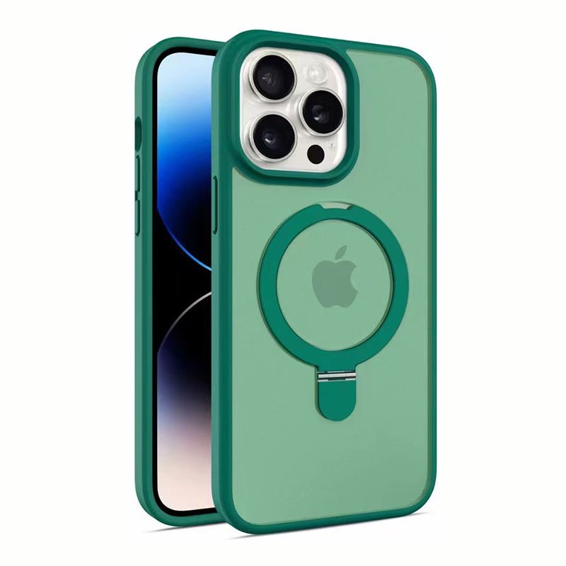 Suitable for iPhone15promax phone case bracket magnetic suction 15pro all-inclusive 13pro skin feeling frosted fulcrum shell 14