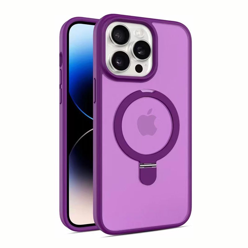 Suitable for iPhone15promax phone case bracket magnetic suction 15pro all-inclusive 13pro skin feeling frosted fulcrum shell 14