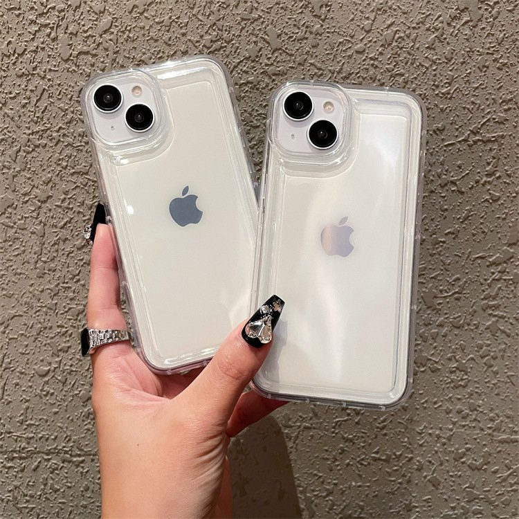 For iPhone 16 15 14 13 12 11 pro max Photo Frame Airbag Sock Absorption Transparent Clear Phone Case