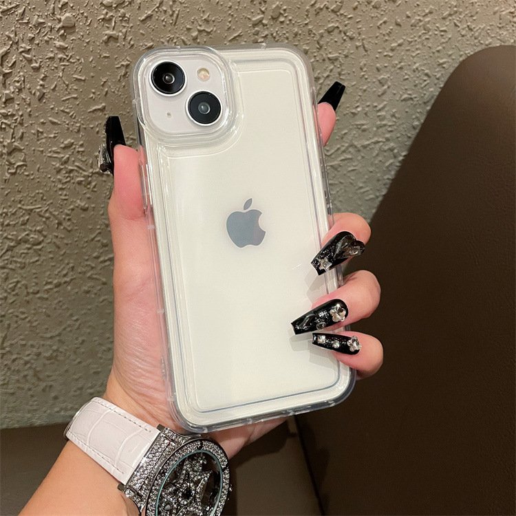 For iPhone 16 15 14 13 12 11 pro max Photo Frame Airbag Sock Absorption Transparent Clear Phone Case
