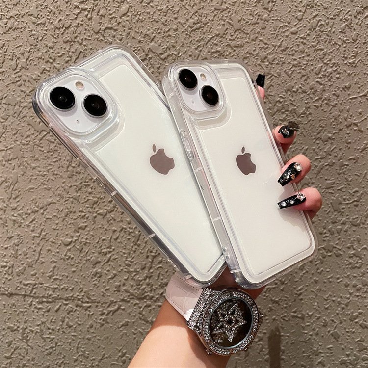 For iPhone 16 15 14 13 12 11 pro max Photo Frame Airbag Sock Absorption Transparent Clear Phone Case