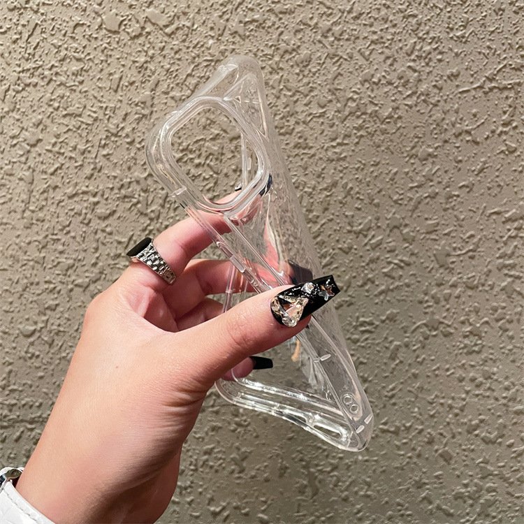 For iPhone 16 15 14 13 12 11 pro max Photo Frame Airbag Sock Absorption Transparent Clear Phone Case