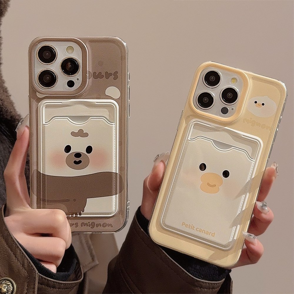 Cute Mobile Phone Accessories Case With Card Holder Cover For iPhone 15 14 13 11 12 pro Max XS XR 7 8 Plus SE Custom Design