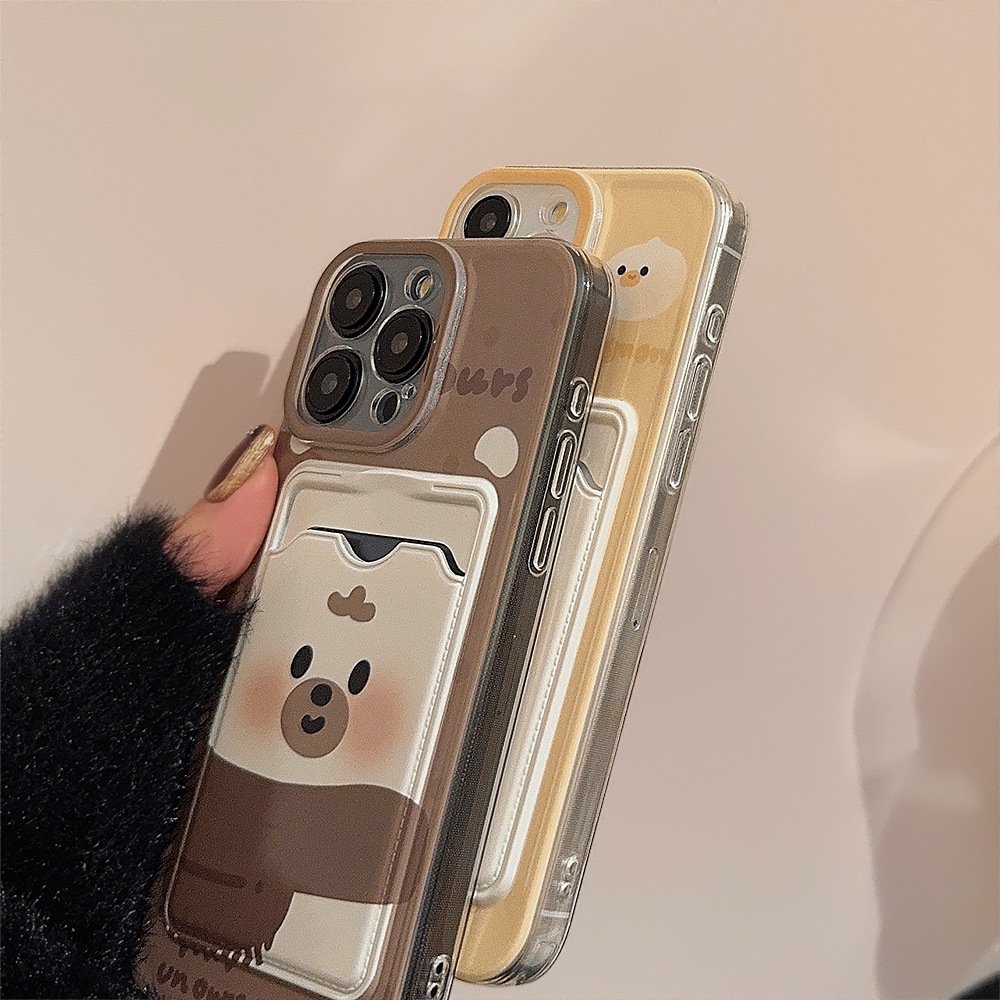 Cute Mobile Phone Accessories Case With Card Holder Cover For iPhone 15 14 13 11 12 pro Max XS XR 7 8 Plus SE Custom Design