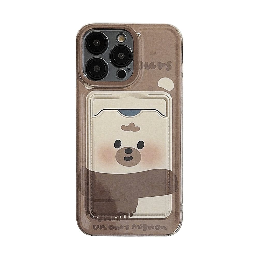 Cute Mobile Phone Accessories Case With Card Holder Cover For iPhone 15 14 13 11 12 pro Max XS XR 7 8 Plus SE Custom Design