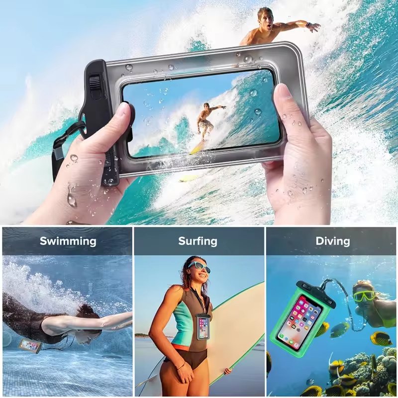 Universal Waterproof Mobile Phone Case For Phone Clear Pvc Sealed Underwater Swimming Pouch Cover Waterproof Bag