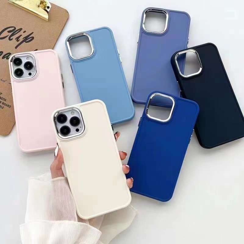 TPU material case is suitable for iPhone11 12 13 14 pro max electroplating lens TPU mobile phone protective case