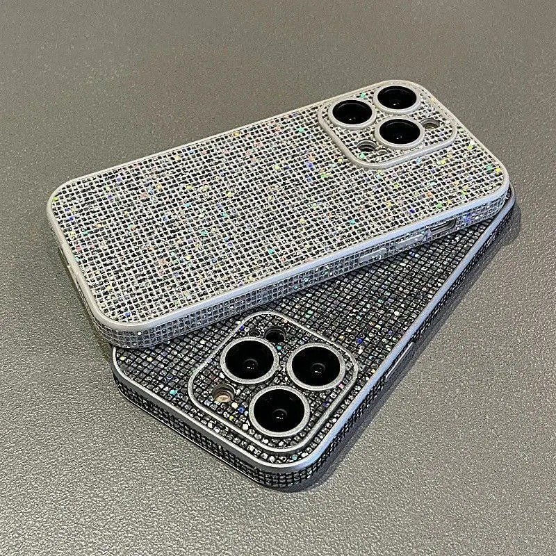 Luxury Full Lens Protection Cover Glitter Shiny Diamond Shockproof Mobile Phone Case for iPhone 11 12 13 14 15 16 Pro Max Case