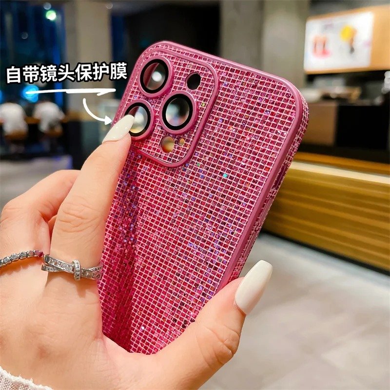 Luxury Full Lens Protection Cover Glitter Shiny Diamond Shockproof Mobile Phone Case for iPhone 11 12 13 14 15 16 Pro Max Case