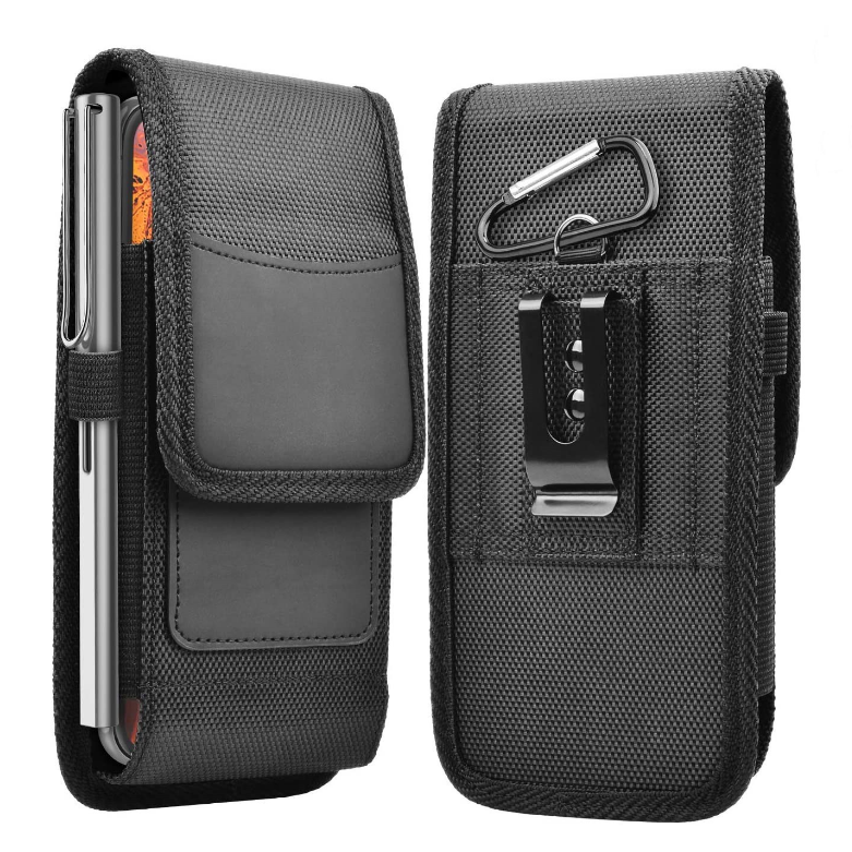 Large Capacity Business Style PU Nylon Material Cell Phone Wallet Mobile Phone Holster Case Cover for iPhone 12 14 15 16 Pro Max
