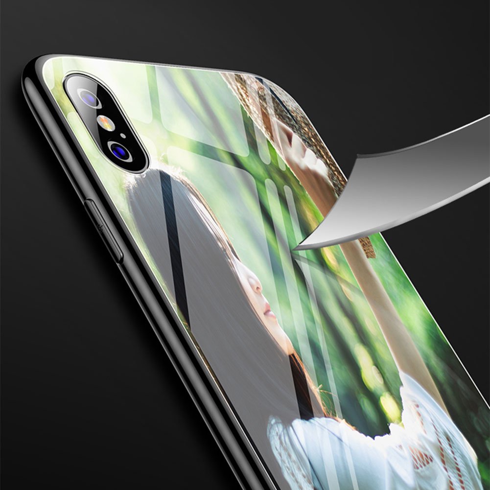 Customized Logo Glass+TPU Anti-Scratched Hard Back Mobile Phone Case Cover For iPhone 11 12 Pro XS Max XR 6s 7 8 Plus SE2