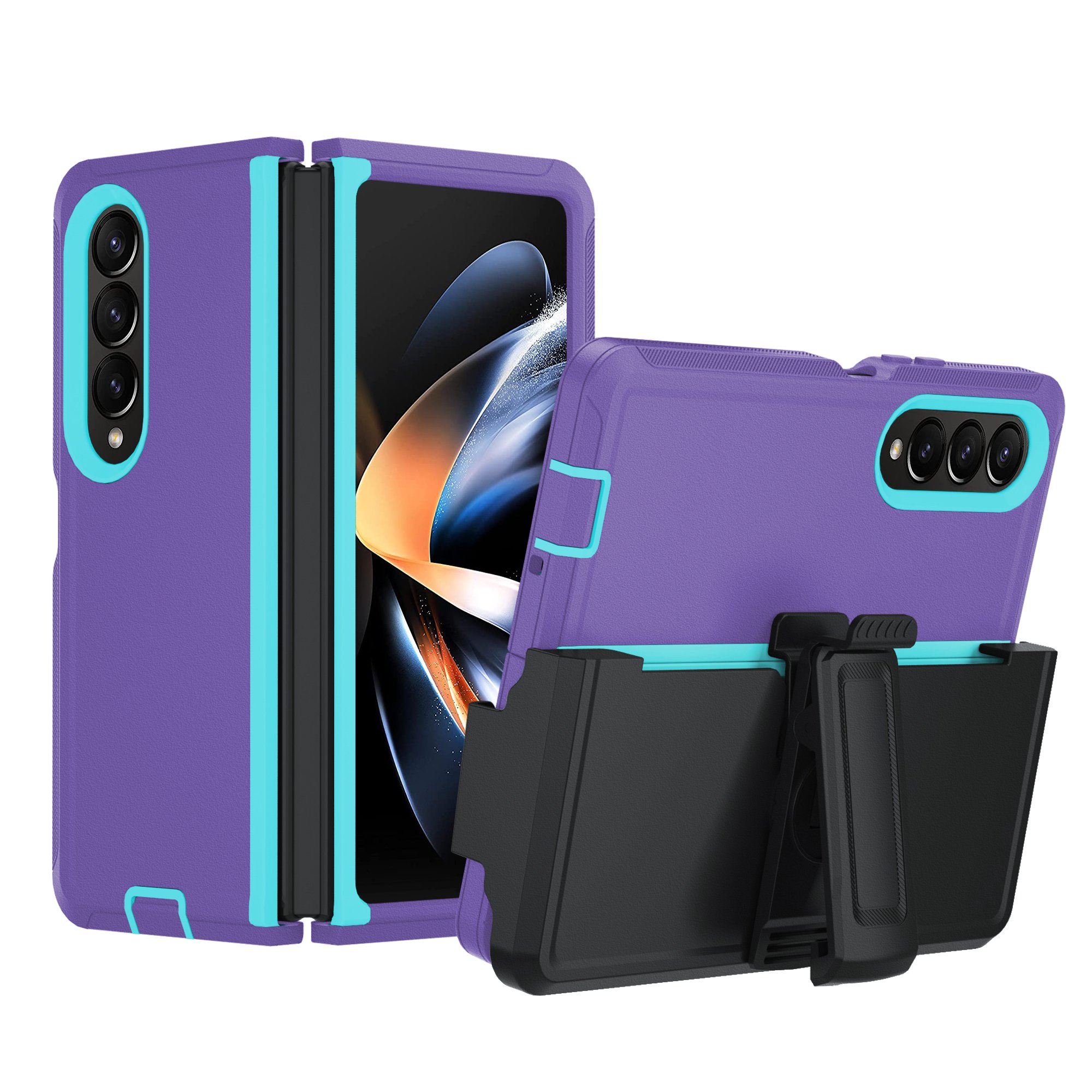 new arrival defender kickstand phone case for samsung z fold 6 5 4 5g belt clip holster Case for samsung z fold 3 5g