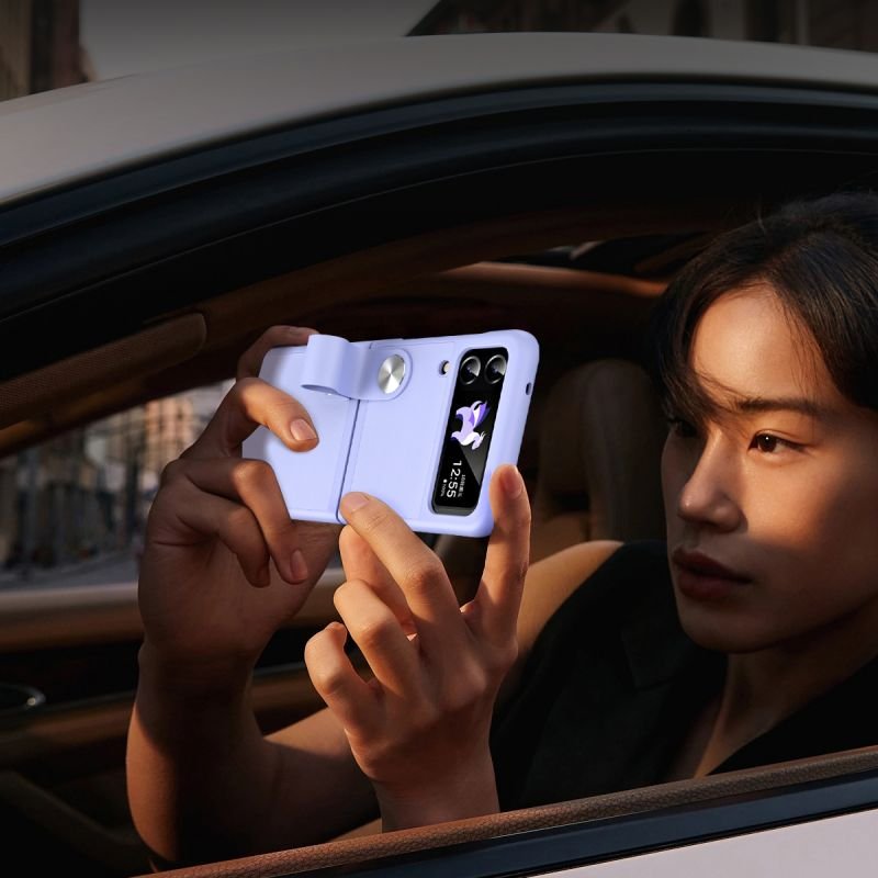 Luxury Design Foldable Phone Case for Z Flip 3 4 PC PU Case Folding Cell Phone Cover for Samsung Galaxy Z Flip 3