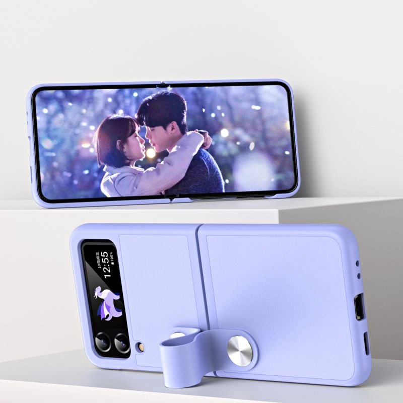 Luxury Design Foldable Phone Case for Z Flip 3 4 PC PU Case Folding Cell Phone Cover for Samsung Galaxy Z Flip 3