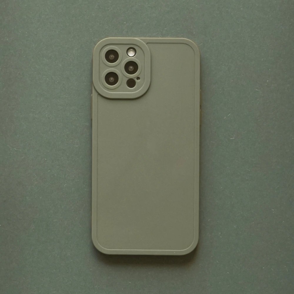 Street Fashion Soft TPU Khaki Green Pure Color Mobile Phone Cases for iPhone 15 Pro Max 14 Pro Max 14