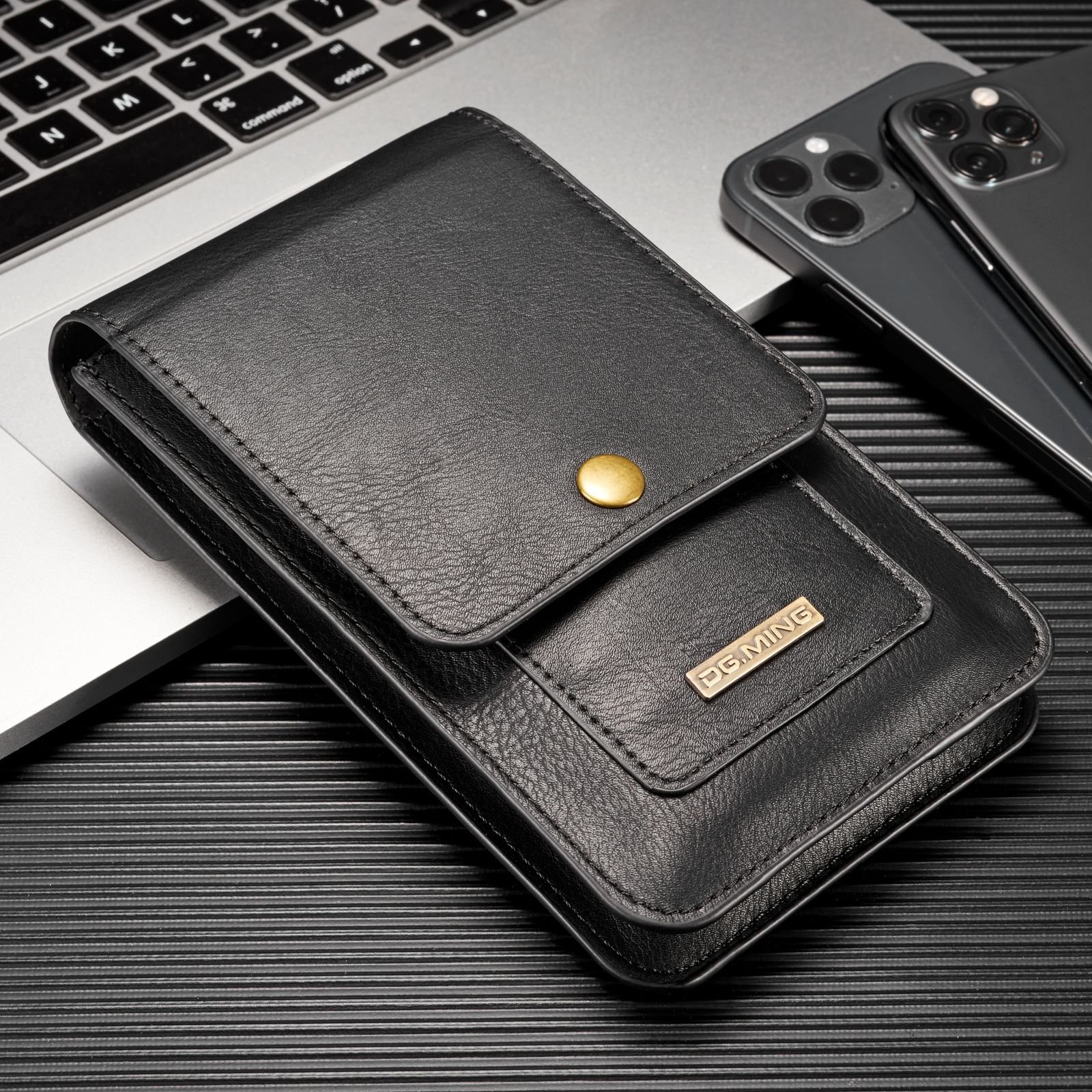 Luxury Retro PU Leather Universal Mobile Phone Case with Belt Buckle bag For iPhone 15 for Samsung pouch case for Huawei