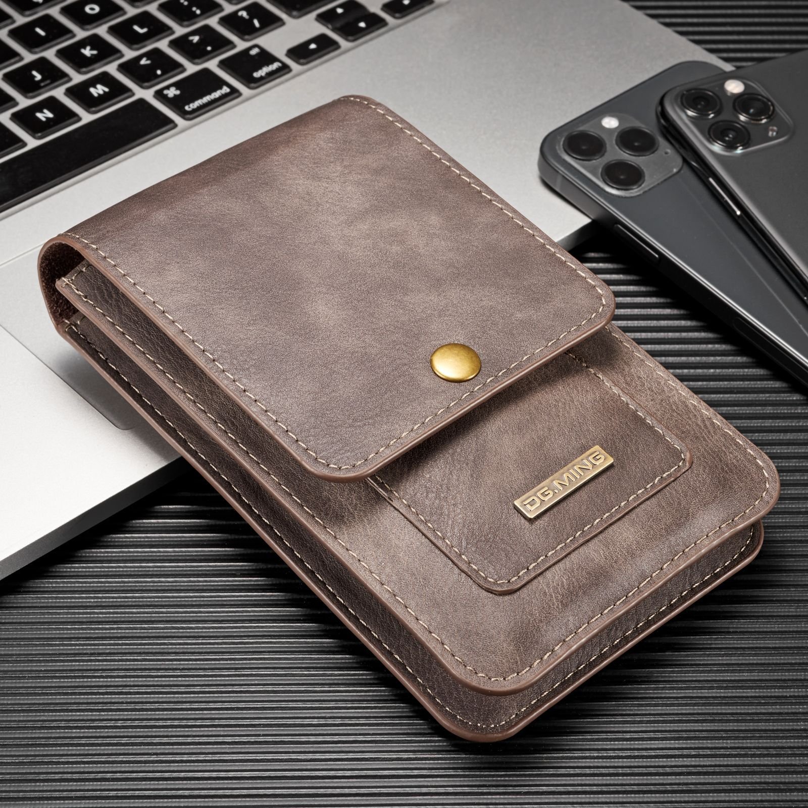 Luxury Retro PU Leather Universal Mobile Phone Case with Belt Buckle bag For iPhone 15 for Samsung pouch case for Huawei