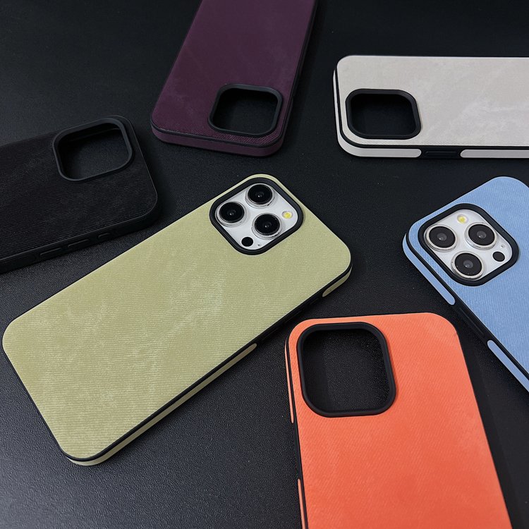 Premium Fabric Slim PU Leather Shockproof Bumper Phone Case For iPhone 11 12 13 14 15 Pro Max