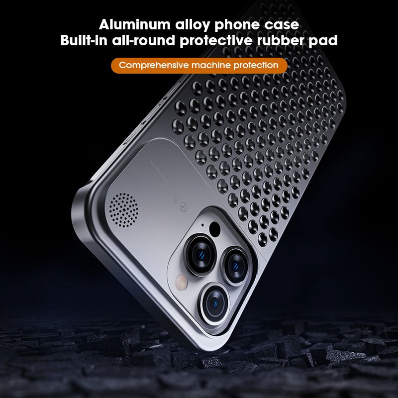 Custom Aromatherapy Shockproof Anti-Fall Aluminum Alloy Metal Mobile Phone Case For Iphone 12 13 14 15 Pro Max Plus