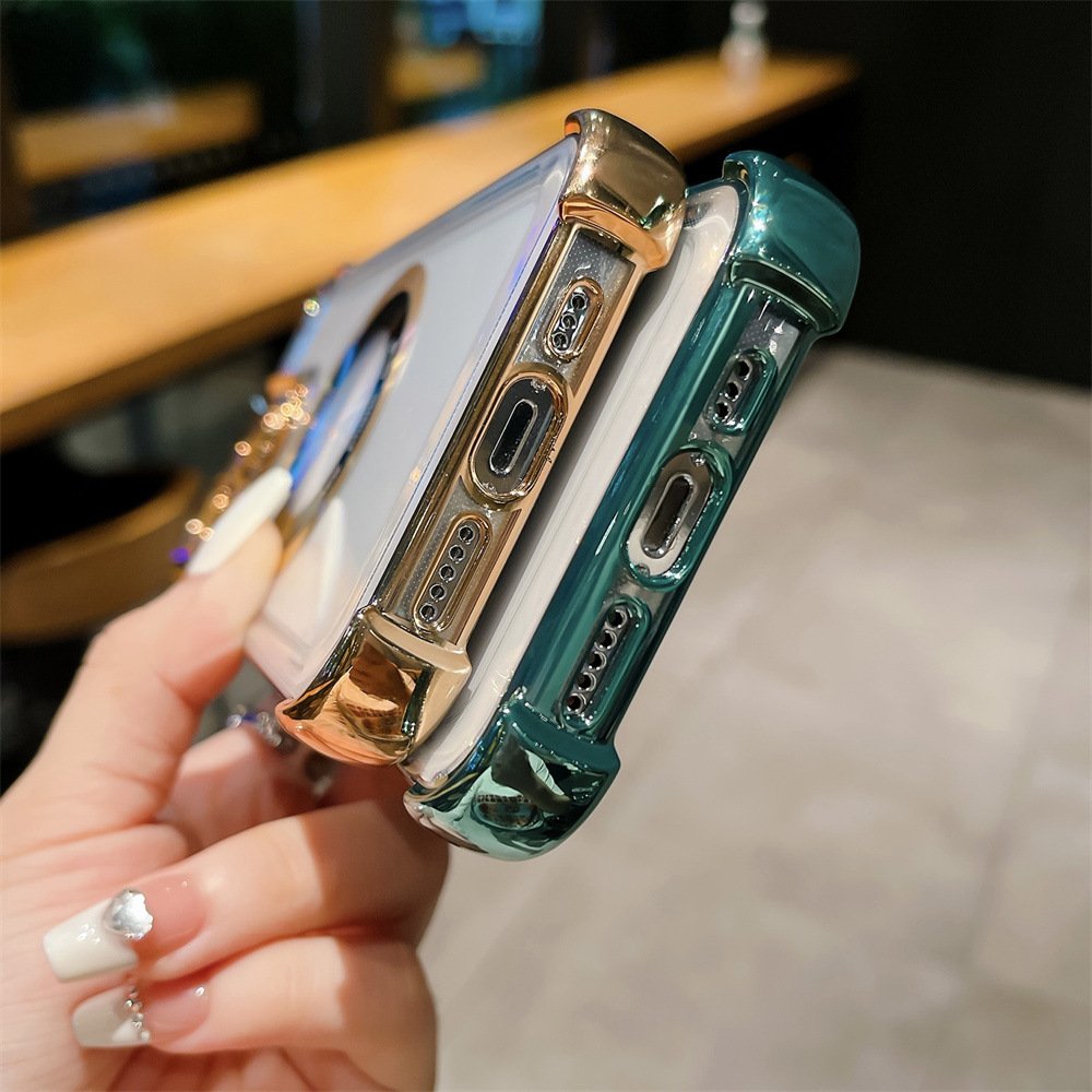 Luxury New Four Corner Shock proof Protect Plating Magnetic Phone Case For iPhone 16 15 14 13 11 Pro max Wireless Charging Cover
