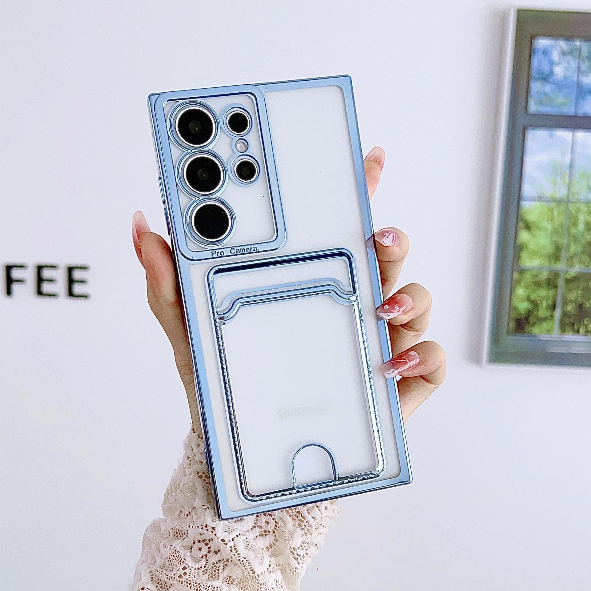 Fashion Transparent Plating Electroplate Ease Slot phone case for Samsung s23 S23P S22 s23u s24 s24u s24p
