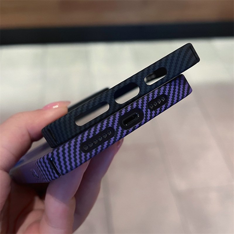 Magnetic Carbon Fiber Pattern Lens Protection mobile phone Case For iPhone 16 15 14 plus 13 12 Pro max with holder