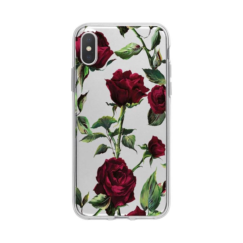 2023 New Flower Print Clear Phone Cover Case for iPhone 15 14 13 12 11 XR 8 7 Pro Max