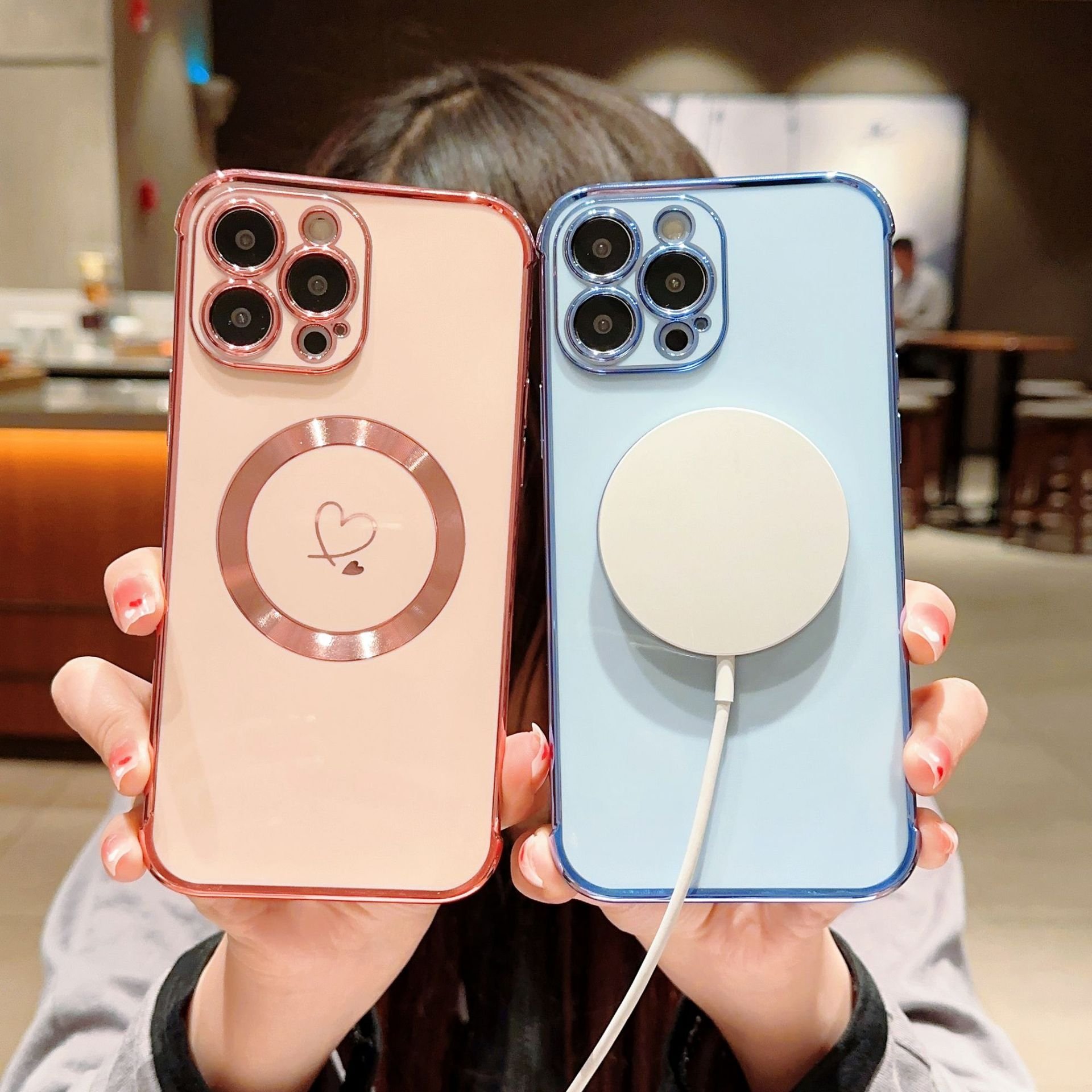 Electroplated mobile phone cases For iPhone 15 Pro Max case Magnetic Phone case For iPhone 14 13 12 Pro Max cover