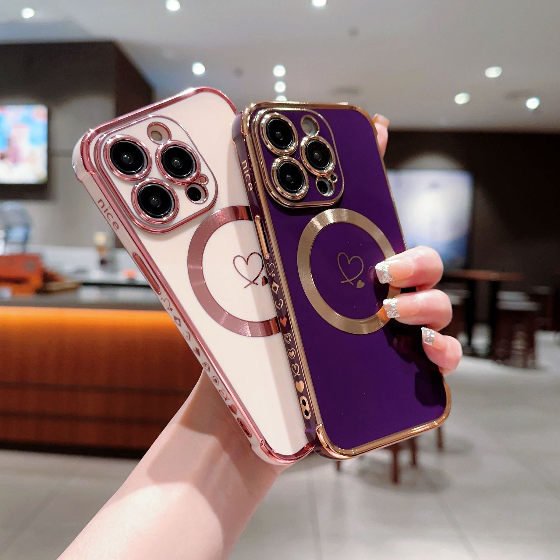 Electroplated mobile phone cases For iPhone 15 Pro Max case Magnetic Phone case For iPhone 14 13 12 Pro Max cover