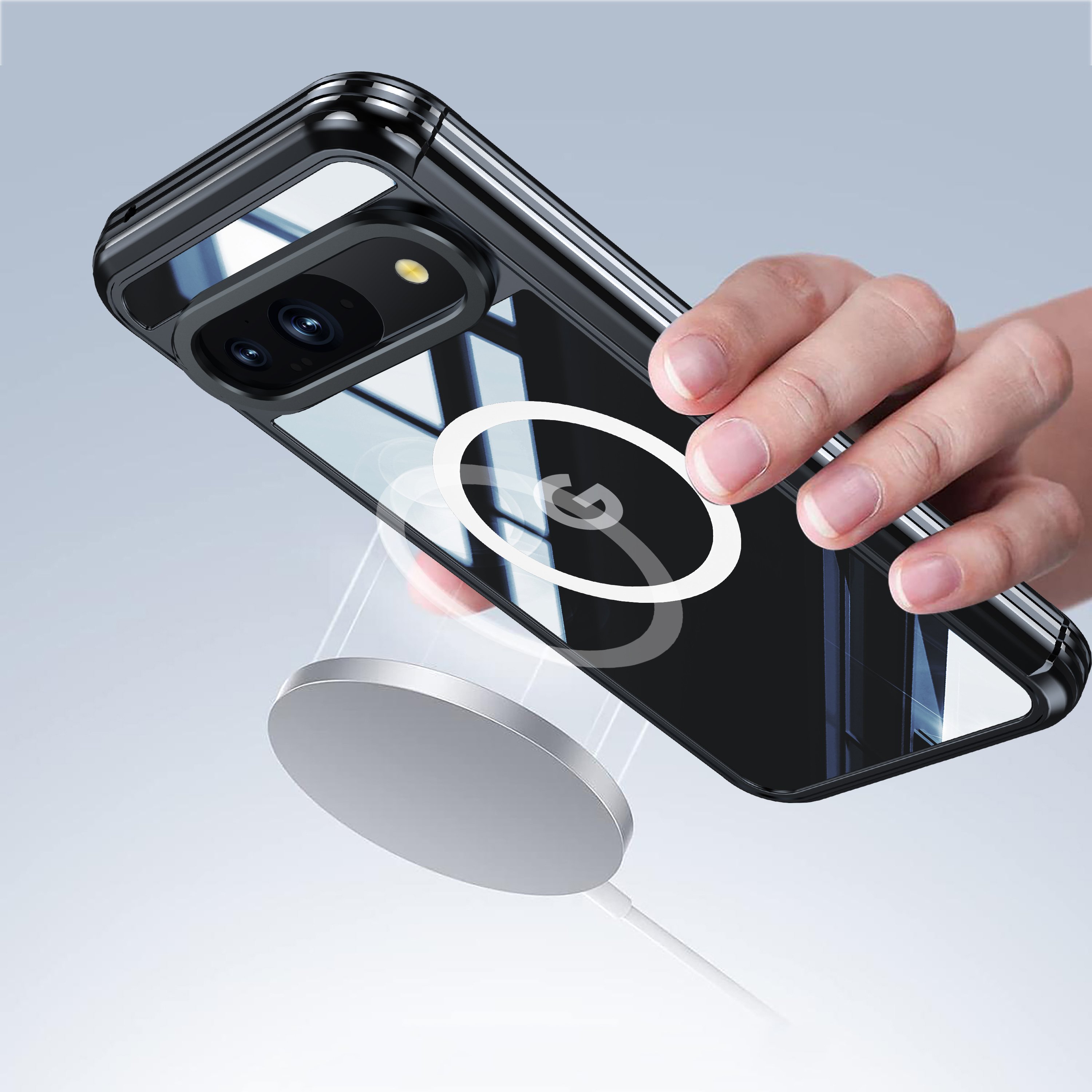 The latest Hot sales ultra-thin Transparent Wireless Magnetic Shockproof Anti drop Dustproof Phone Case for Google Pixel 9/9 Pro