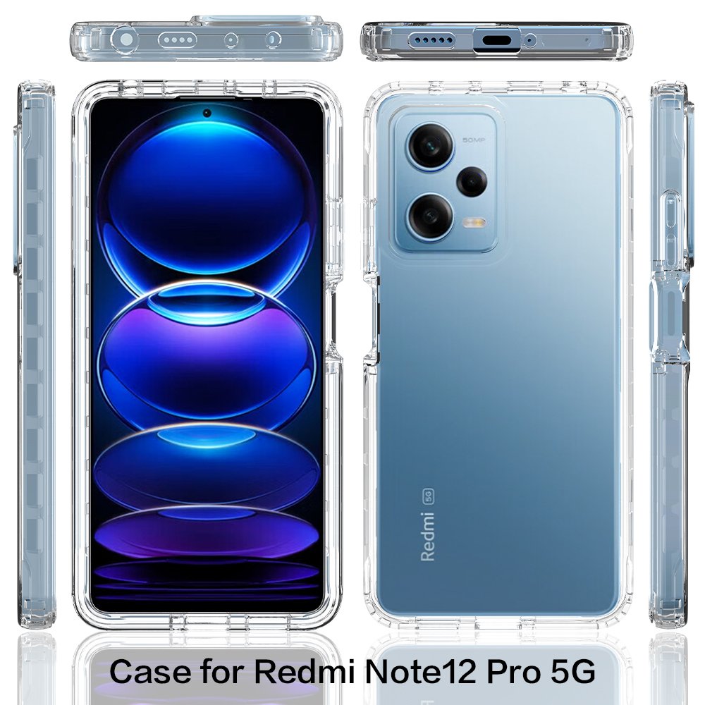 Hot-selling Droproof PC TPU Clear Mobile Phone Case For Xiaimi Redmi Note 12 Pro 5G Back Cover