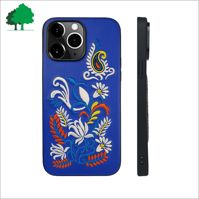 Eco-friendly silicone rope cool cute dog embroidery mobile phone case