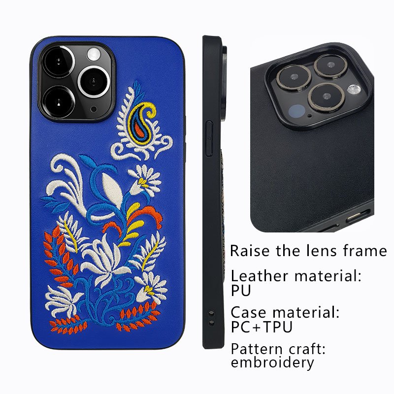 Eco-friendly silicone rope cool cute dog embroidery mobile phone case