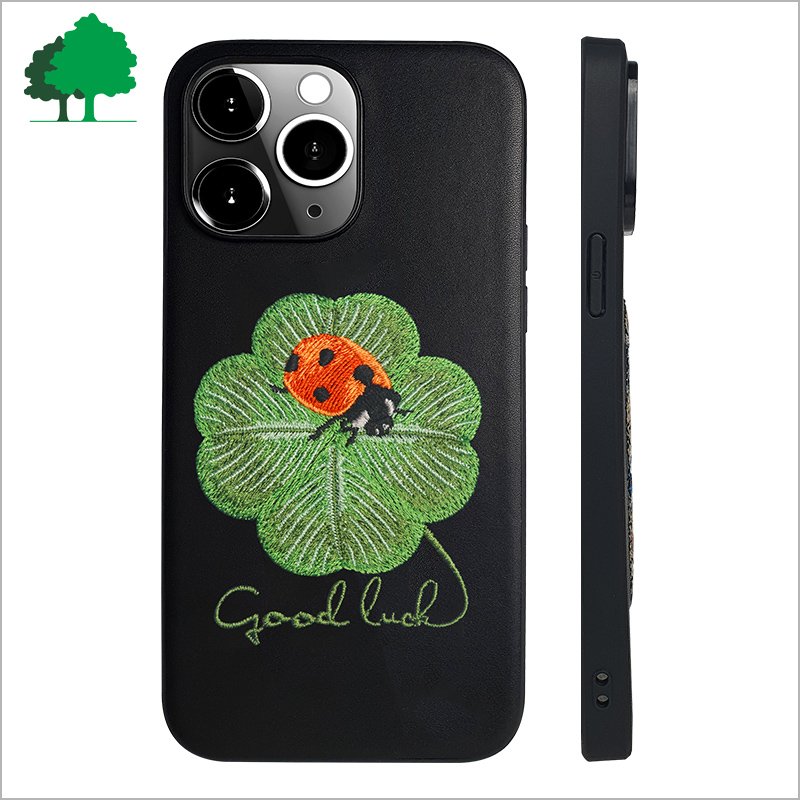Eco-friendly silicone rope cool cute dog embroidery mobile phone case