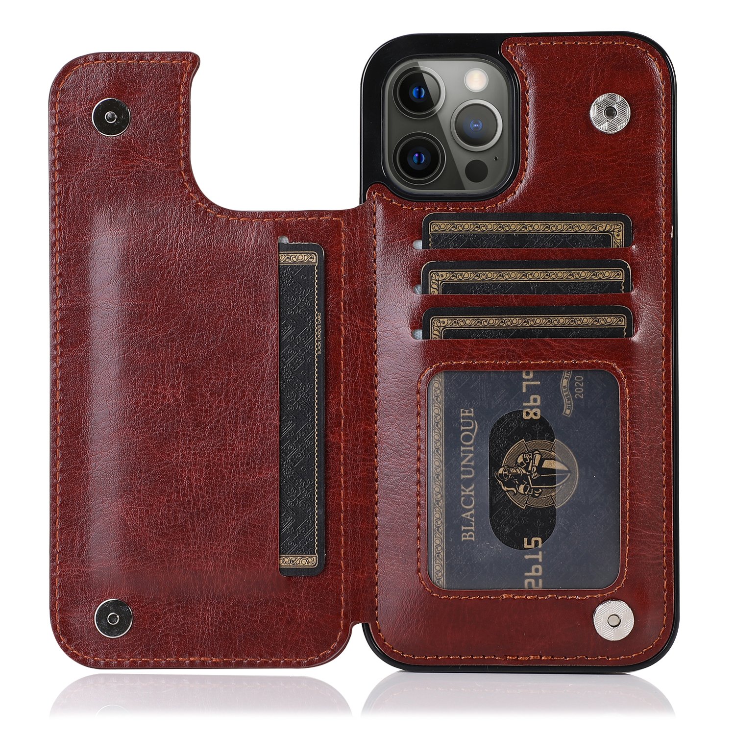 Manufacture Customize Embossed Logo Leather Mobile Phone Case for iPhone 14 13 12 Pro max Card Holder Wallet Cover