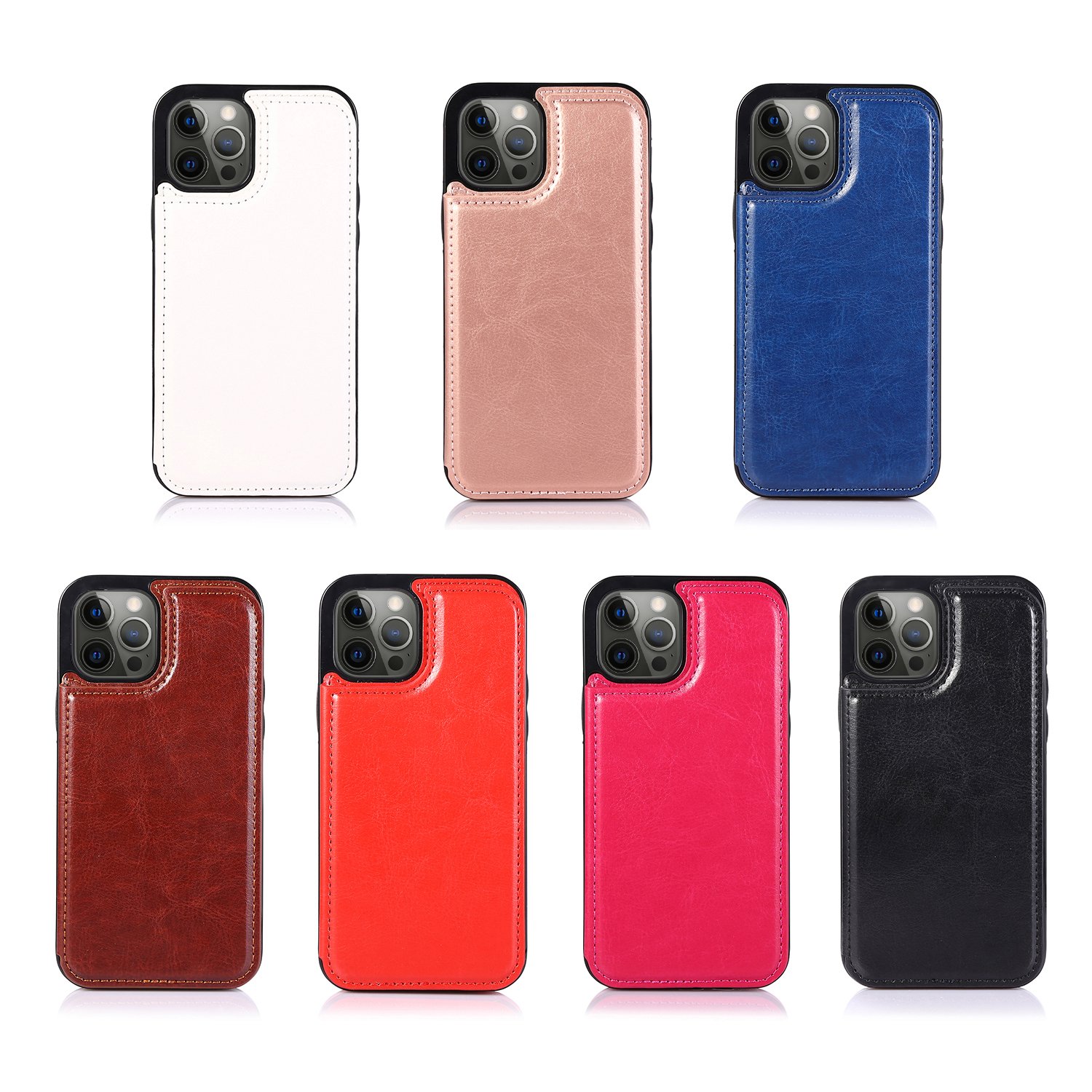 Manufacture Customize Embossed Logo Leather Mobile Phone Case for iPhone 14 13 12 Pro max Card Holder Wallet Cover