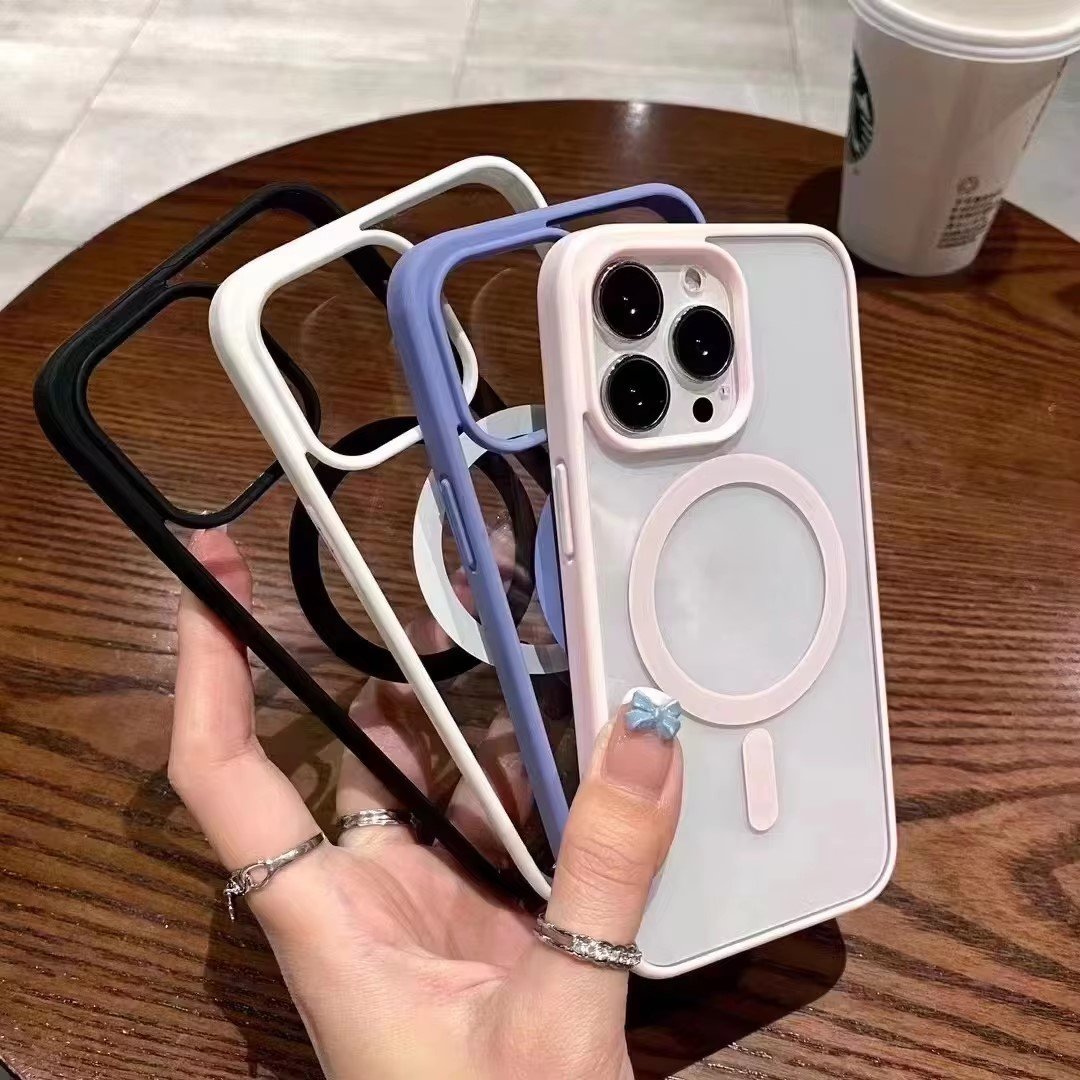Newly Released Wireless Magnetic Clear Transparent Shockproof Mobile Phone Case Protection Cover For Iphone 16 15 Pro Max