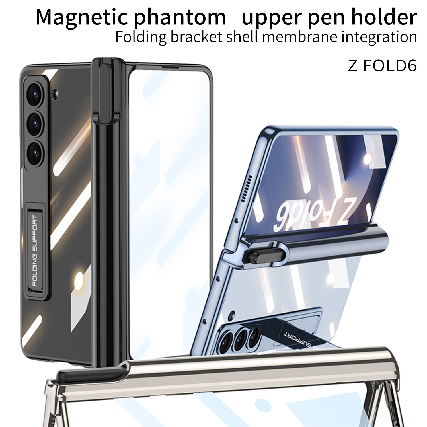 For Samsung Z Fold 6-shell Integrated Mobile Phone Case All-Inclusive Anti-Fall Hard Shell Pen Slot Z Fold 5 Fold Stacked Screen