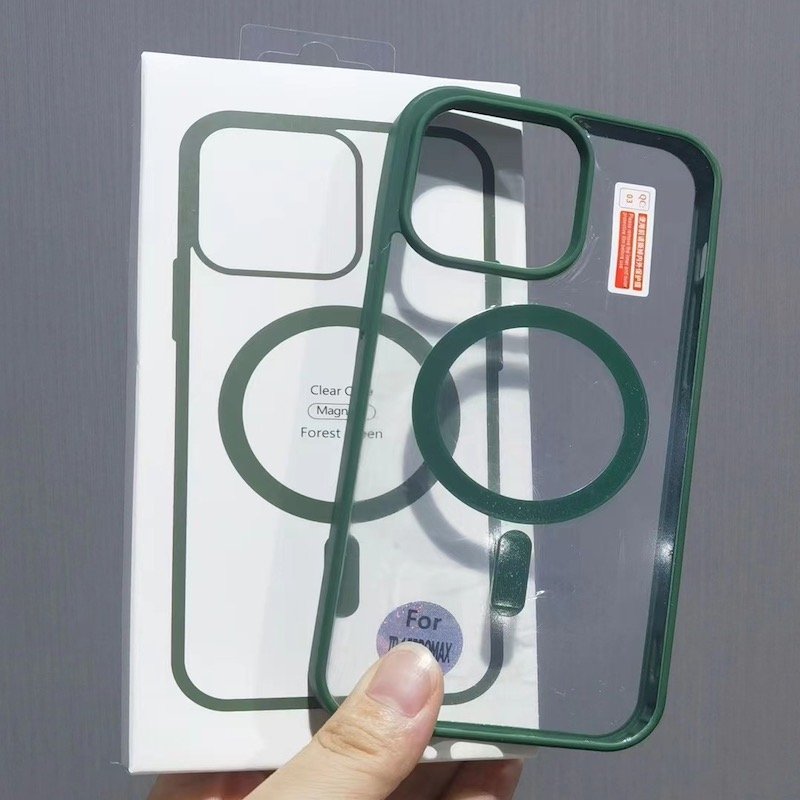 Colourful Transparent Luxury TPU Acrylic Mobile Phone Case Magnetic Charging Feature ack Cover iPhone 16 16Pro 15 Protection